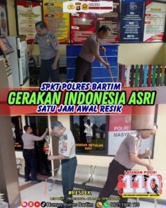 Wujudkan Kenyamanan Pelayanan, SPKT Polres Bartim Laksanakan “Satu Jam Awal Resik”