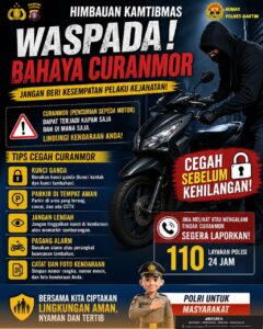 Himbauan Kamtibmas Polres Bartim: Waspada Bahaya Curanmor, Cegah Sebelum Kehilangan!