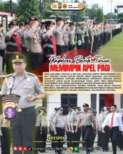 Pimpin Apel Pagi, Kapolres Barito Timur Tekankan Kedisiplinan dan Integritas Personel