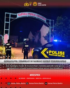 Ciptakan Situasi Kondusif, Satsamapta Polres Bartim Patroli Malam di Daerah Rawan Kriminalitas