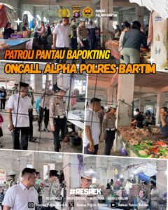 Pastikan Ketersediaan Bahan Pokok, Tim Oncall Alpha Polres Bartim Laksanakan Patroli Bapokting di Pasar Tradisional
